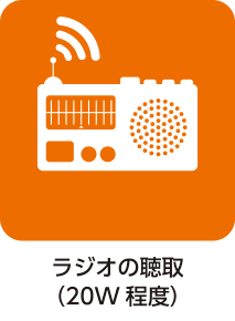 ラジオの聴取（20W 程度）